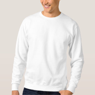 White Men's Embroidered Sweatshirt