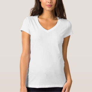 T-shirt col en V en jersey +Canvas pour femmes