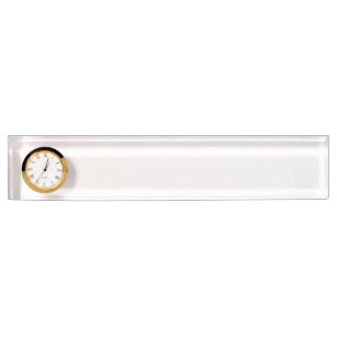 Desk Nameplate with Clock