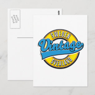Svealand Sweden Vintage style logo Postcard