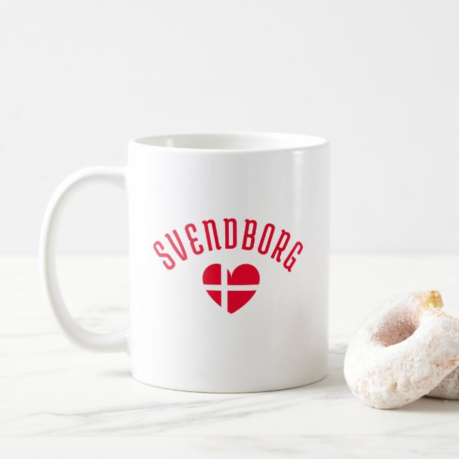 SVENDBORG Denmark Heart Coffee Mug (With Donut)