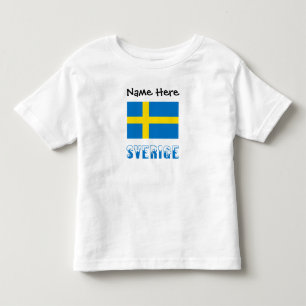 Sverige och Svensk Flagga Personalized  Toddler T-shirt
