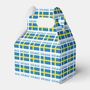 Sverige och Svenska Flagga i form av Tegelstenar Favor Box