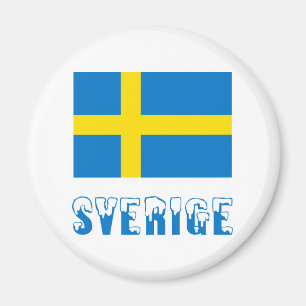 Sverige och Svenska Flagga Magnet