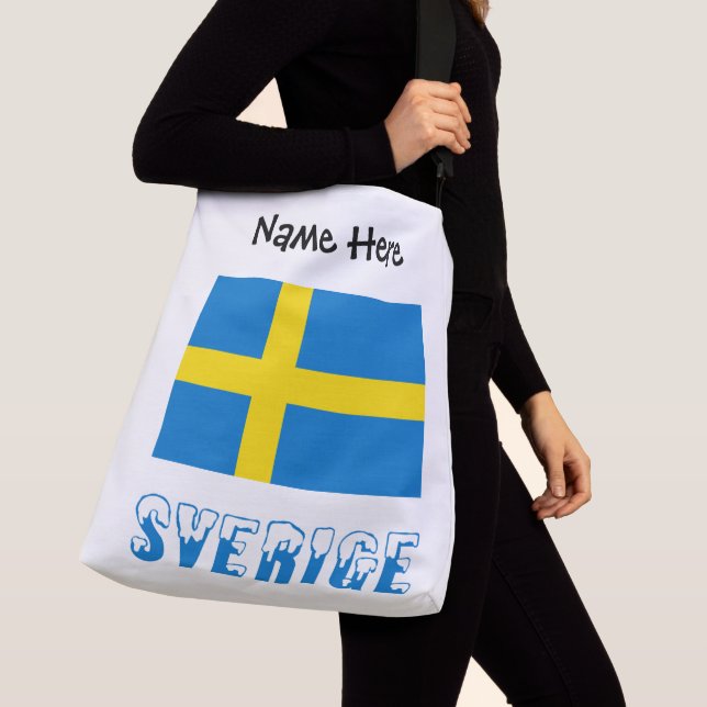Sverige och Svenska Flagge Personalized Crossbody Bag (Close Up)