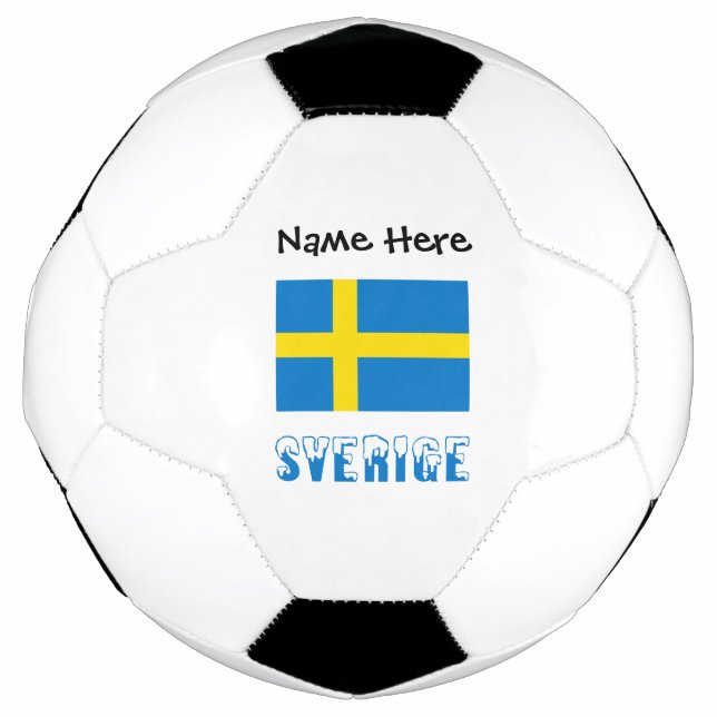 Sverige och Svenska Flagge Personalized Soccer Ball (Front)