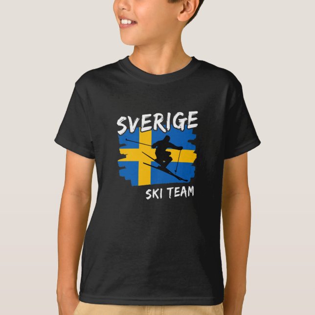 Sverige Ski  T-Shirt (Front)