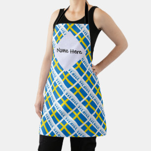 Sverige Svensk Flagga Kaklade Personalized Apron