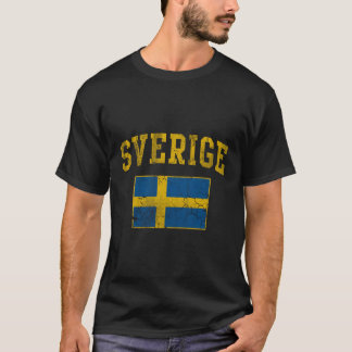Sverige Sweden Flag Home Faded T-Shirt