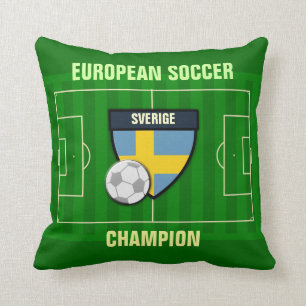 Sverige Sweden Soccer Champion Throw Pillow