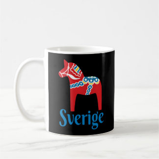 Sverige Sweden Swedish Dala Horse Dalecarlian Hors Coffee Mug