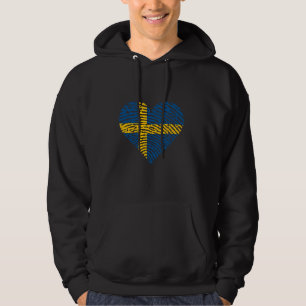 Sverige Swedish Roots Sweden Flag Heart Swedish Pr Hoodie