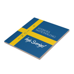 Sveriges Nationaldag Swedish National Day Flag Tile