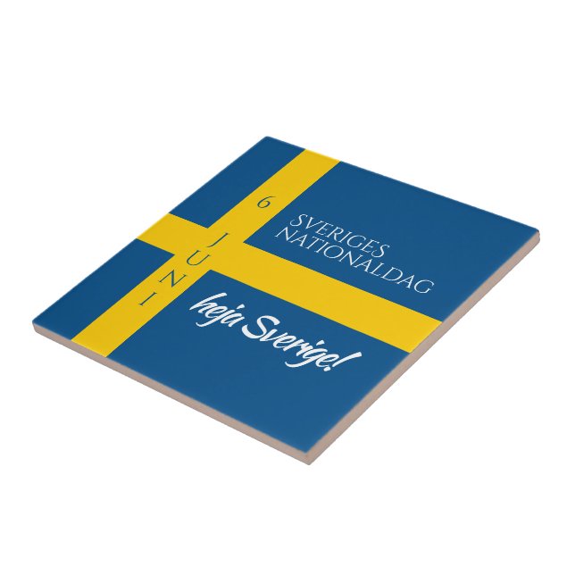 Sveriges Nationaldag Swedish National Day Flag Tile (Side)