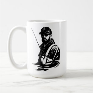 SVG Custom Fly Fisherman And Rod Coffee Mug