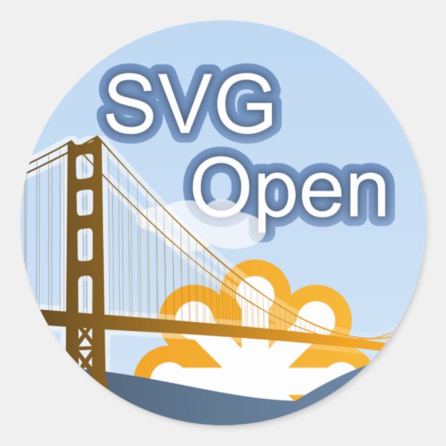 SVG Open Classic Round Sticker (Front)