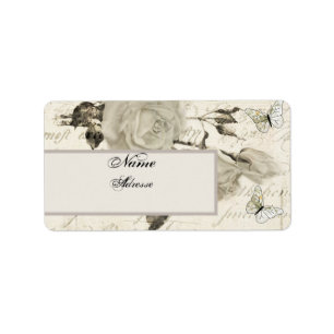 SW Rosen und Schmetterlinge Label