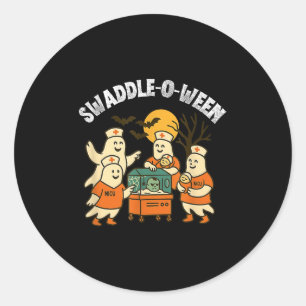 Swaddle-o-ween Nicu Nurse Halloween Neonatal Fall  Classic Round Sticker