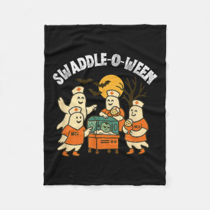 Swaddle-o-ween Nicu Nurse Halloween Neonatal Fall Fleece Blanket