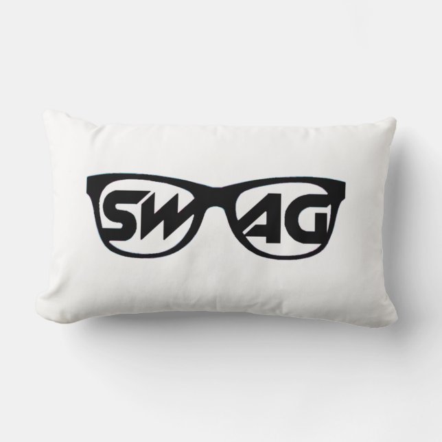 Swag 2 Sided Black and White Pillow (Front)