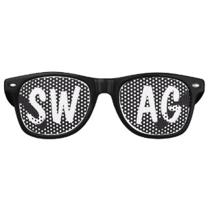 SWAG Black and White Party Retro Sunglasses