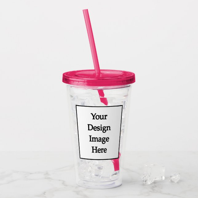 Swag Custom 16oz, Fuchsia Pink Acrylic Tumbler (Front Ice)