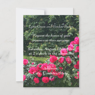 Swag of Red Roses Wedding Invitation