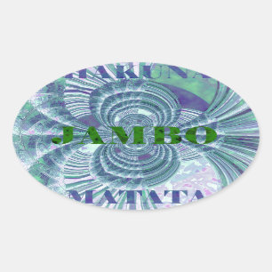 Swaga Jambo Hakuna Matata Kenya Giraffe Safari  Wo Oval Sticker
