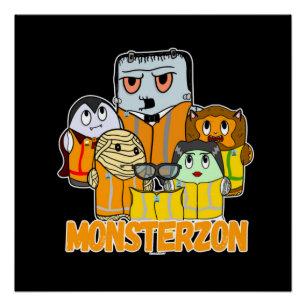 Swagazon Monsters Mummy Frankenstein Dracula Monst Poster