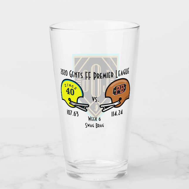 SwagBrag6 Zings v Peaky Pint Glass (Front)