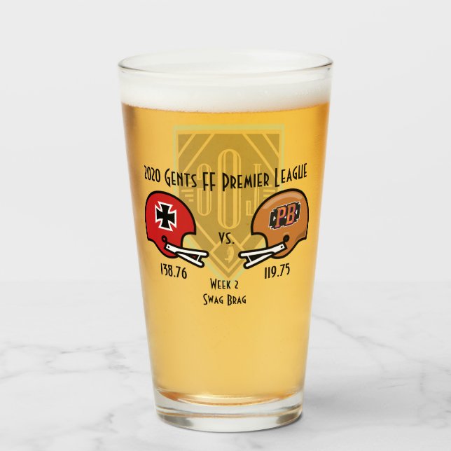 SwagBrag Der Rote v Peaky Pint Glass (Front Filled)