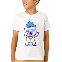 Swaggy Polar Bear Cartoon with Hat and Gold Chain
