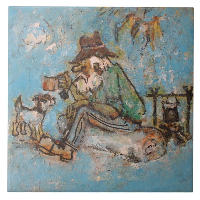 Swagman and his dog tile (Front)