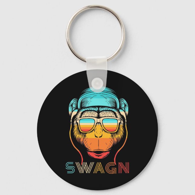 Swagn Retro Monkey Keychain (Front)