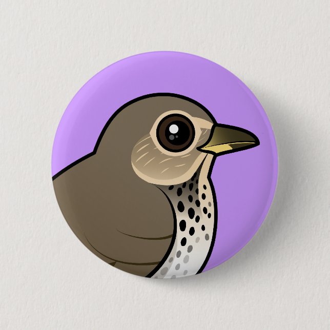 Swainson's Thrush 2 Inch Round Button (Front)