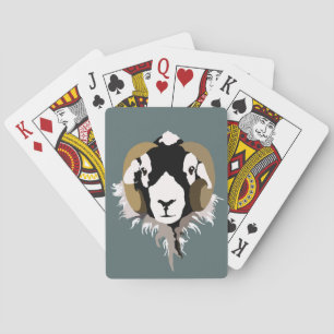 SWaledale sheep head Playing Cards