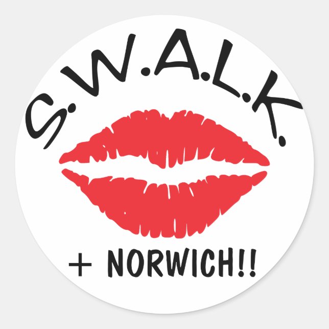 SWALK - Sealed With A Loving Kiss envelope sealers Classic Round Sticker (Front)