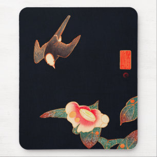 Swallow and Camellia (1900) by Ito Jakuchu Mouse Pad