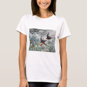 Swallow and Flower Field, Bruno Liljefors T-Shirt