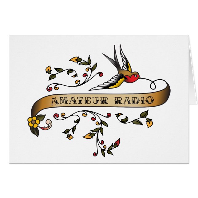 Swallow and Scroll with Amateur Radio (Front Horizontal)