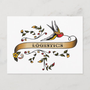 Swallow and Scroll with Logistics Postcard