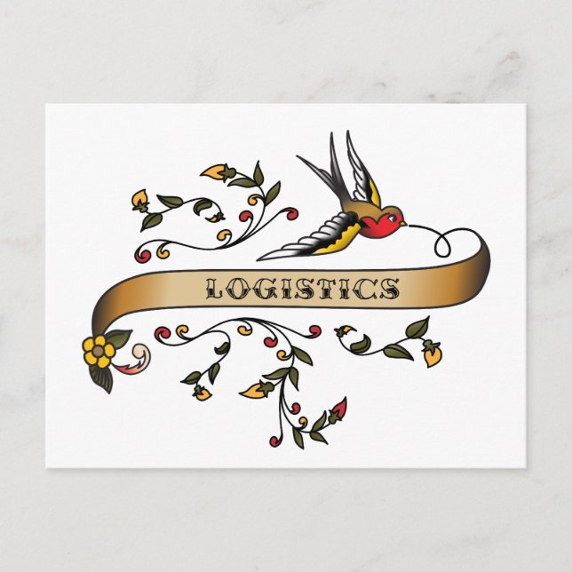 Swallow and Scroll with Logistics Postcard (Front)