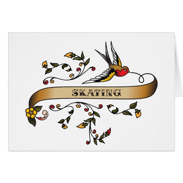 Swallow and Scroll with Skating (Front Horizontal)
