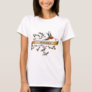Swallow and Scroll with Sudoku T-Shirt