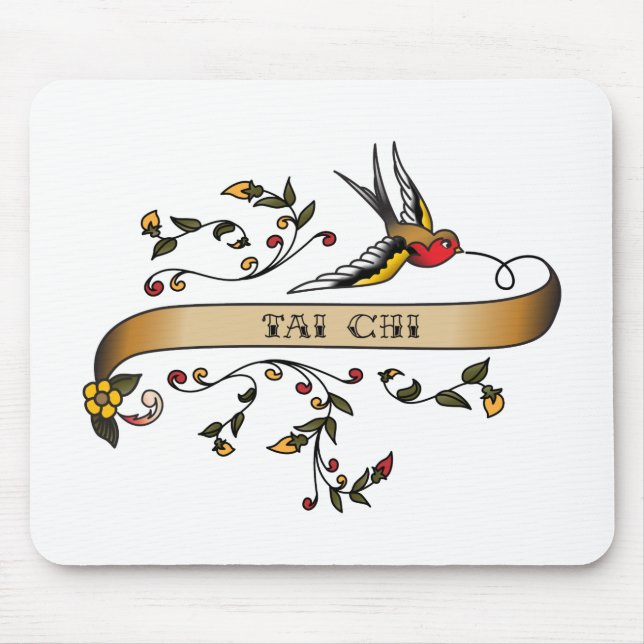 Swallow and Scroll with Tai Chi Mouse Pad (Front)