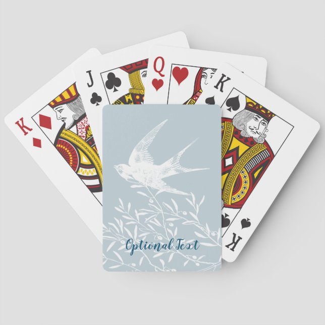 Swallow Bird Flying over Olive Branches  Playing Cards (Back)