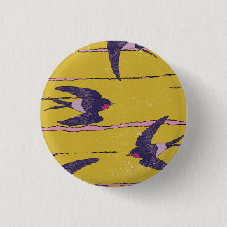 Swallow Birds 1 Inch Round Button