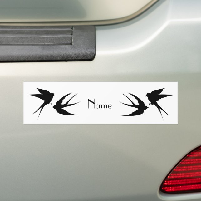 Swallow Birds Silhouettes Thunder_Cove Bumper Sticker (On Car)