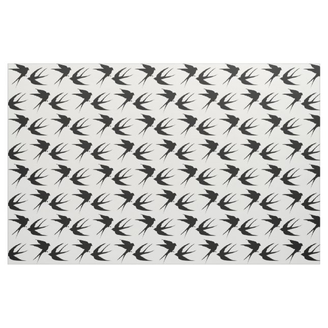 Swallow Birds Silhouettes Thunder_Cove  Fabric (Fat Quarter)