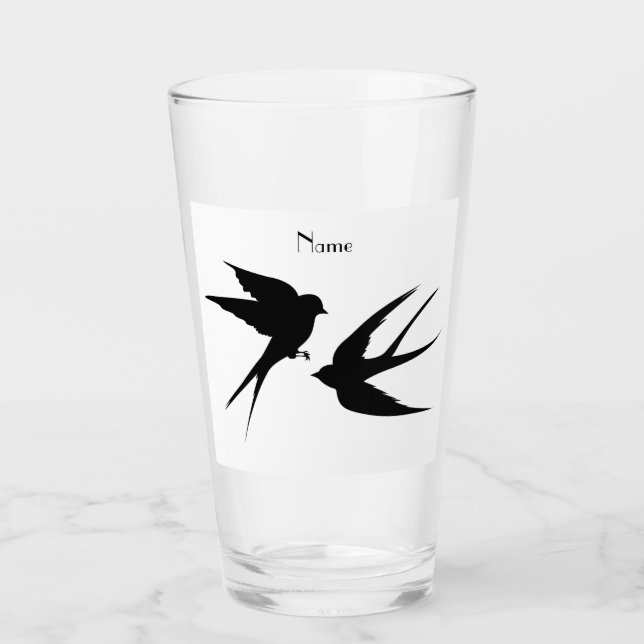 Swallow Birds Silhouettes Thunder_Cove   Glass (Front)